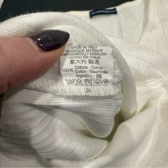 Brandy Melville White Ribbed Short Sleeve Shirt - Picture 5 of 7